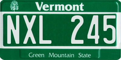 VT license plate NXL245