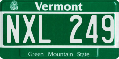 VT license plate NXL249
