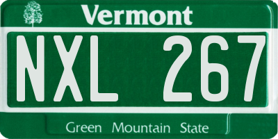VT license plate NXL267