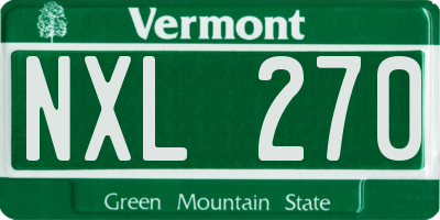 VT license plate NXL270
