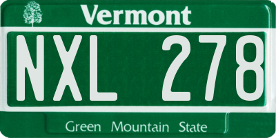 VT license plate NXL278