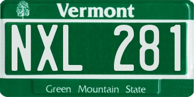 VT license plate NXL281