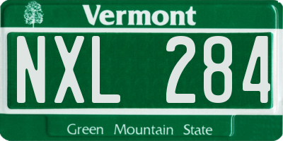 VT license plate NXL284