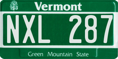 VT license plate NXL287