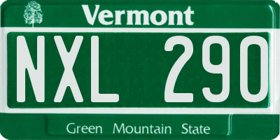 VT license plate NXL290