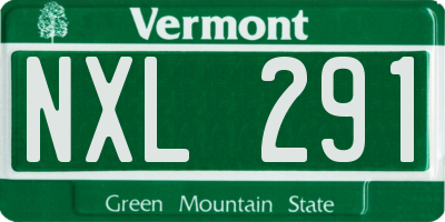 VT license plate NXL291