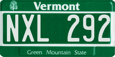 VT license plate NXL292