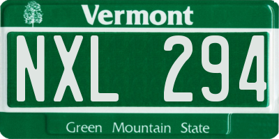 VT license plate NXL294