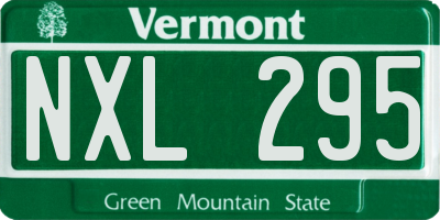 VT license plate NXL295