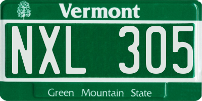 VT license plate NXL305