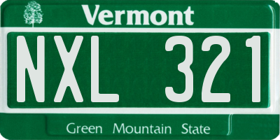 VT license plate NXL321
