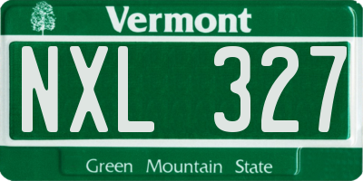 VT license plate NXL327