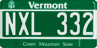 VT license plate NXL332