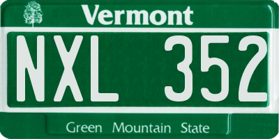 VT license plate NXL352