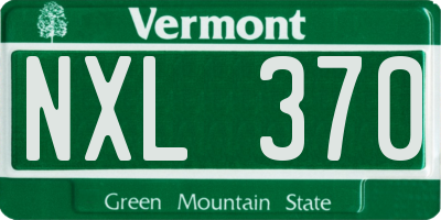 VT license plate NXL370
