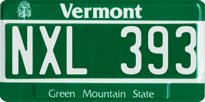 VT license plate NXL393