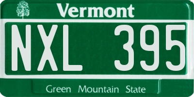 VT license plate NXL395