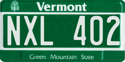 VT license plate NXL402