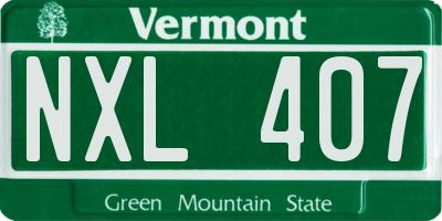 VT license plate NXL407