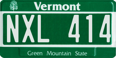 VT license plate NXL414