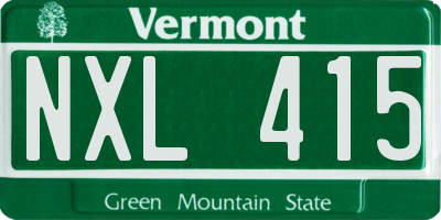 VT license plate NXL415