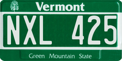 VT license plate NXL425