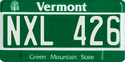 VT license plate NXL426