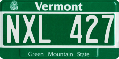 VT license plate NXL427