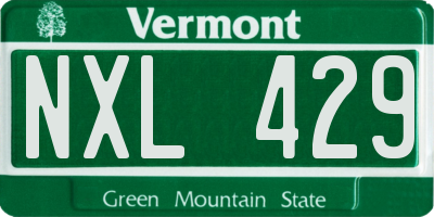 VT license plate NXL429