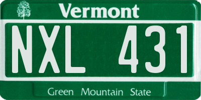 VT license plate NXL431