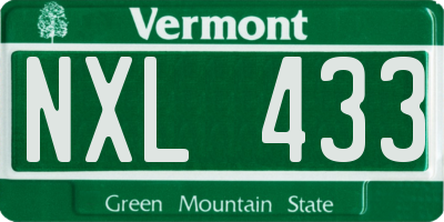VT license plate NXL433