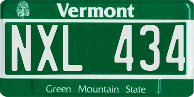 VT license plate NXL434