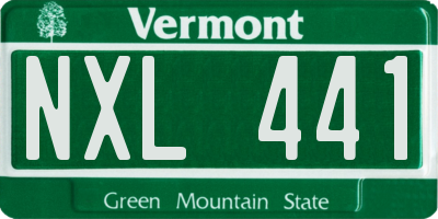 VT license plate NXL441