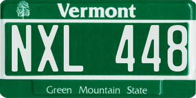 VT license plate NXL448