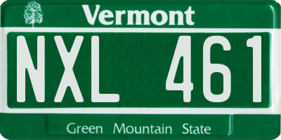 VT license plate NXL461