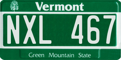 VT license plate NXL467