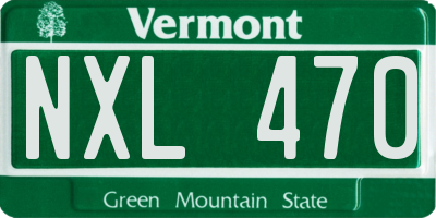 VT license plate NXL470