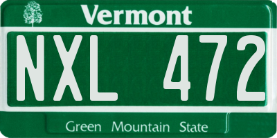 VT license plate NXL472