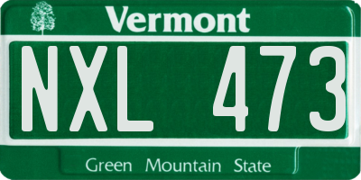 VT license plate NXL473
