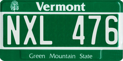 VT license plate NXL476