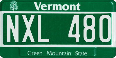 VT license plate NXL480