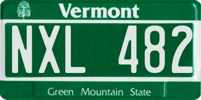 VT license plate NXL482