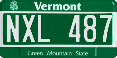 VT license plate NXL487