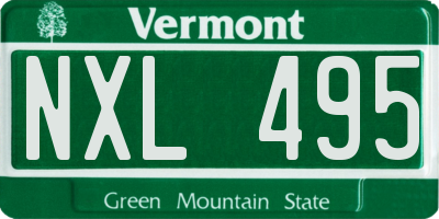 VT license plate NXL495