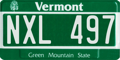 VT license plate NXL497