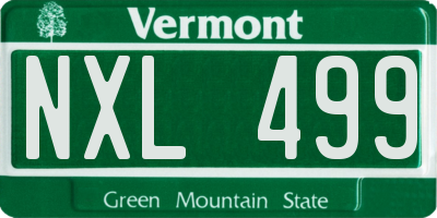 VT license plate NXL499
