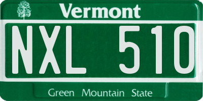 VT license plate NXL510