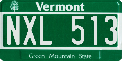 VT license plate NXL513