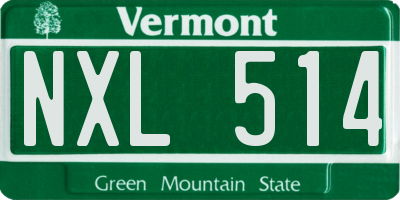 VT license plate NXL514