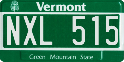 VT license plate NXL515